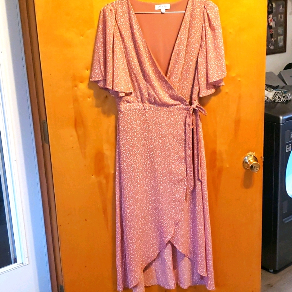 Wrap V neck Dress